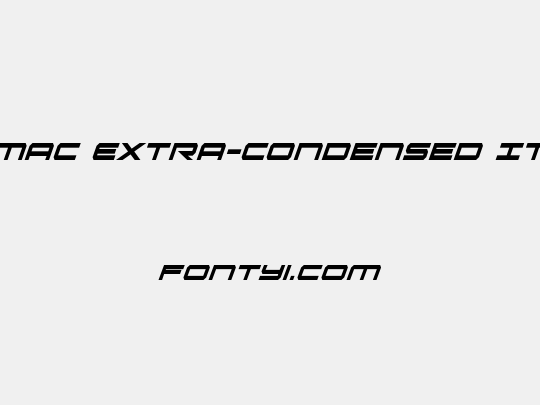 Oramac Extra-Condensed Italic