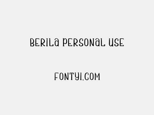 Berila PERSONAL USE