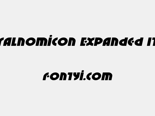 Neuralnomicon Expanded Italic