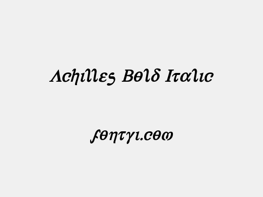 Achilles Bold Italic
