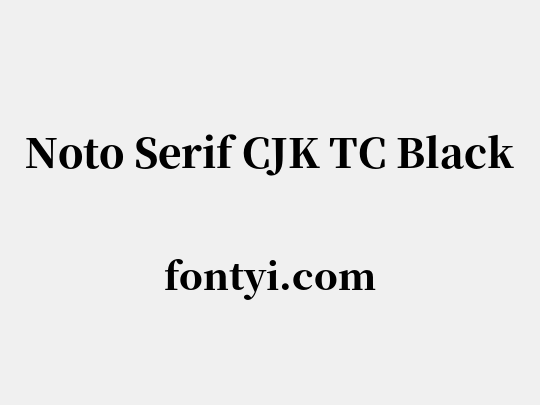 Noto Serif CJK TC Black