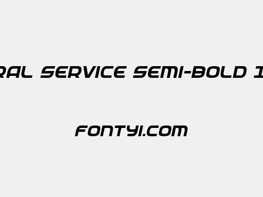 Federal Service Semi-Bold Italic