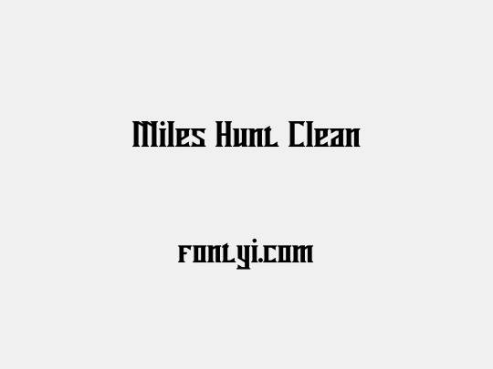 Miles Hunt Clean
