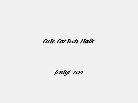 Cute Cartoon Italic