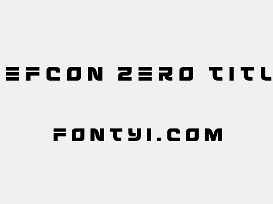 Defcon Zero Title
