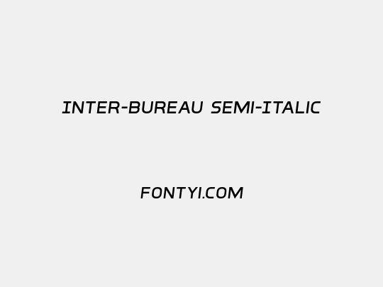 Inter-Bureau Semi-Italic