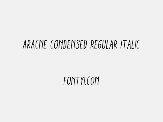 Aracne Condensed Regular Italic
