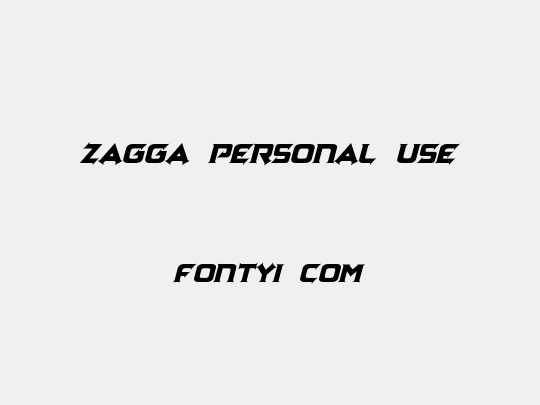 Zagga Personal Use