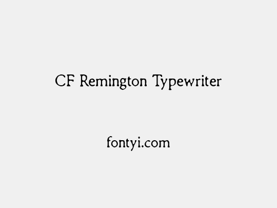 CF Remington Typewriter