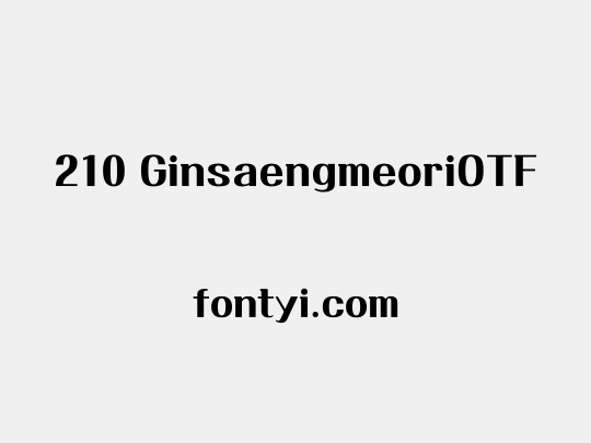 210 GinsaengmeoriOTF