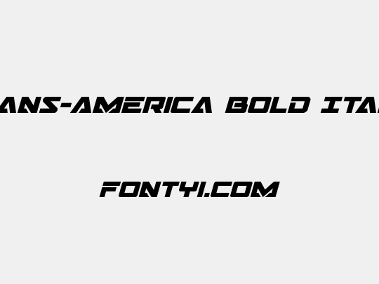 Trans-America Bold Italic