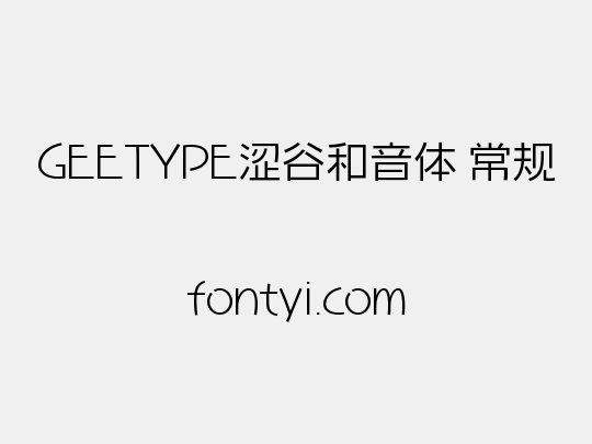 GEETYPE涩谷和音体 常规