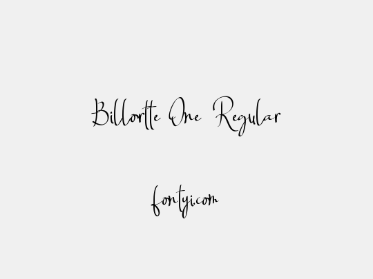 Billortte One_Regular