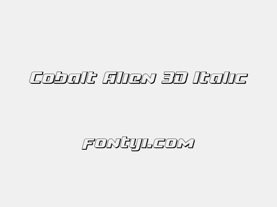 Cobalt Alien 3D Italic