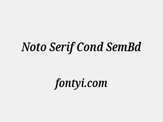 Noto Serif Cond SemBd