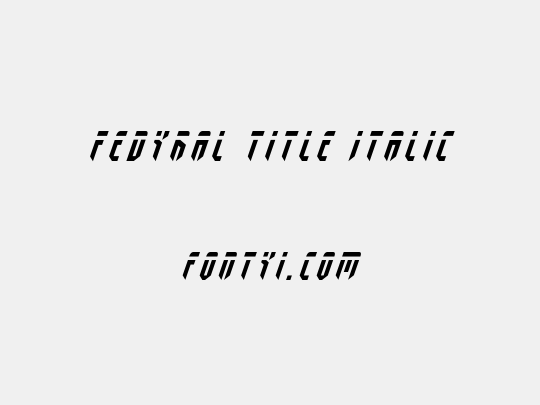 Fedyral Title Italic