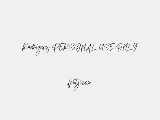 Rodrigues PERSONAL USE ONLY