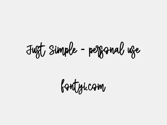 Just Simple - personal use