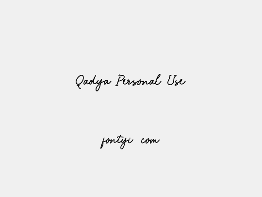 Qadya Personal Use
