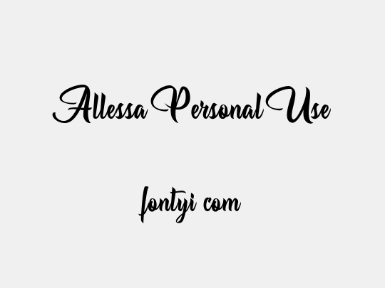 Allessa Personal Use