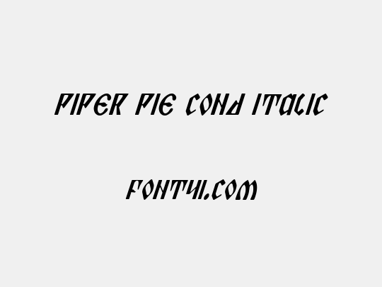 Piper Pie Cond Italic