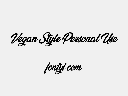 Vegan Style Personal Use