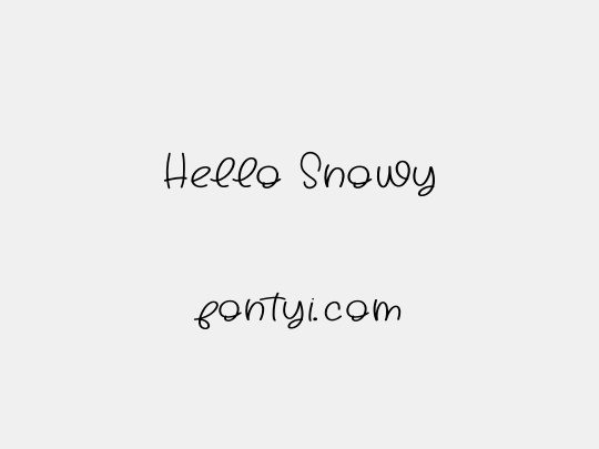 Hello Snowy