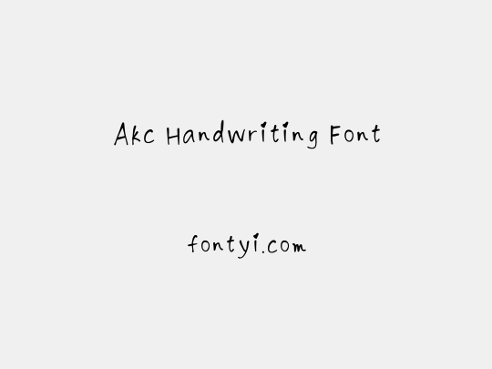 Akc Handwriting Font