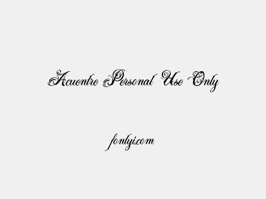 Acuentre Personal Use Only