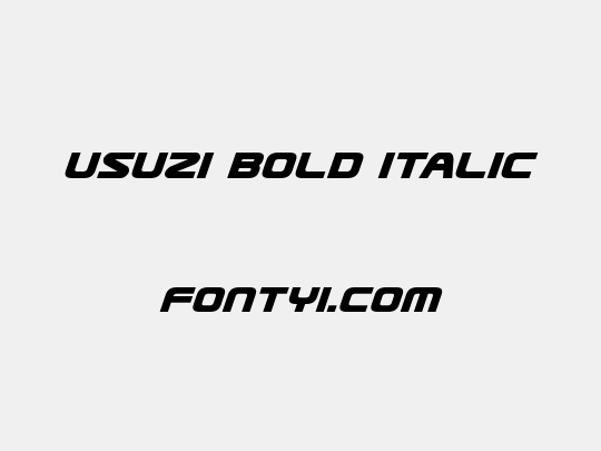 Usuzi Bold Italic