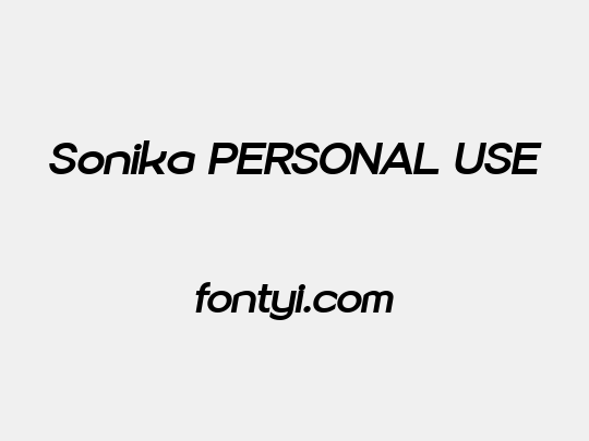 Sonika PERSONAL USE