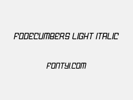 FODECUMBERS LIGHT ITALIC
