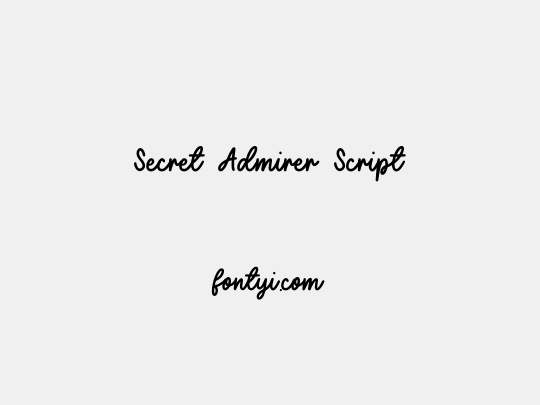 Secret Admirer Script