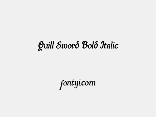 Quill Sword Bold Italic