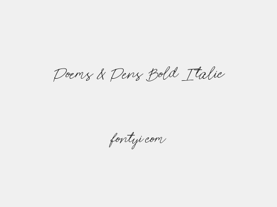 Poems & Pens Bold Italic