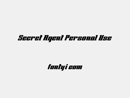 Secret Agent Personal Use