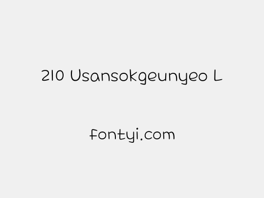 210 Usansokgeunyeo L