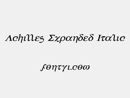 Achilles Expanded Italic
