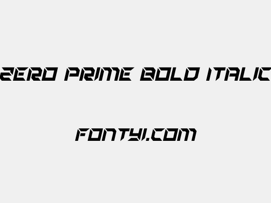 Zero Prime Bold Italic