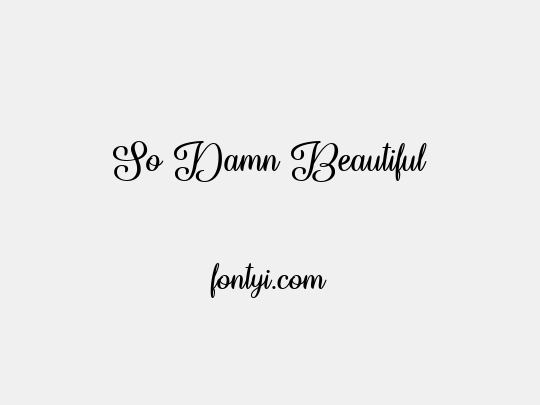 So Damn Beautiful