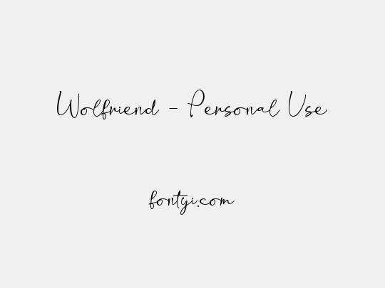 Wolfriend - Personal Use