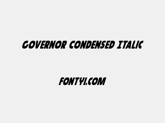 Governor Condensed Italic