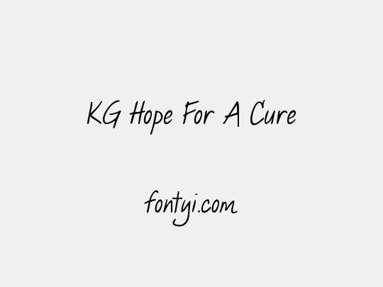 KG Hope For A Cure