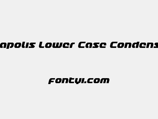 Annapolis Lower Case Condensed Italic