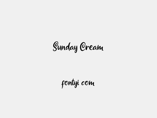 Sunday Cream