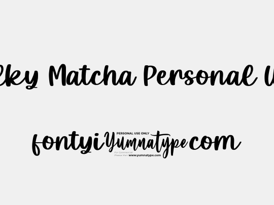 Milky Matcha Personal Use