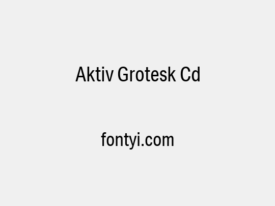 Aktiv Grotesk Cd