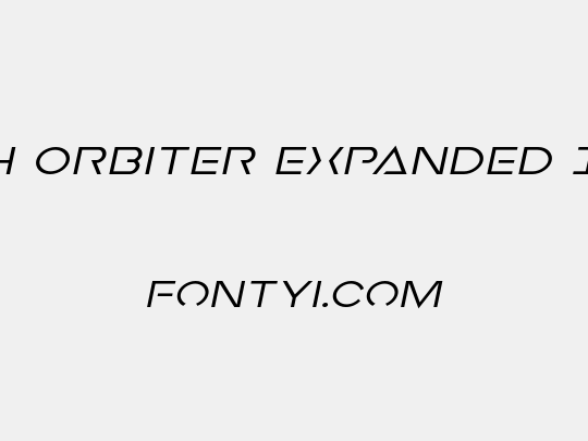 Earth Orbiter Expanded Italic