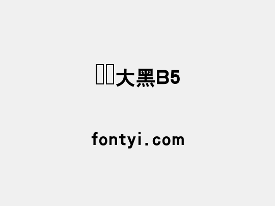 汉仪大黑B5