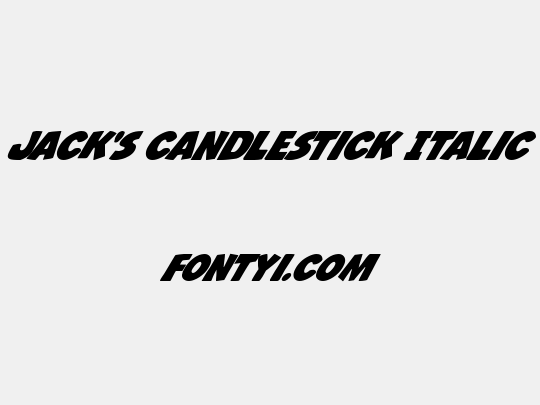 Jack's Candlestick Italic